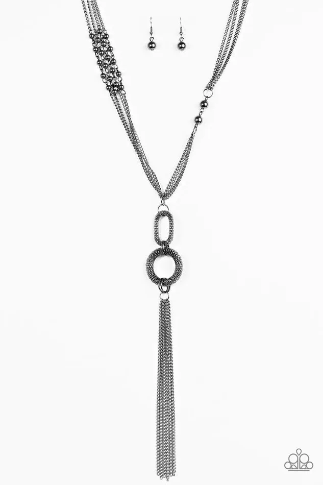 Paparazzi Necklace FLASH Out Black Paparazzi Jewelry Necklaces