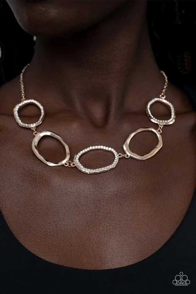 Paparazzi Necklace Gritty GoGetter Rose Gold Paparazzi Jewelry Necklaces