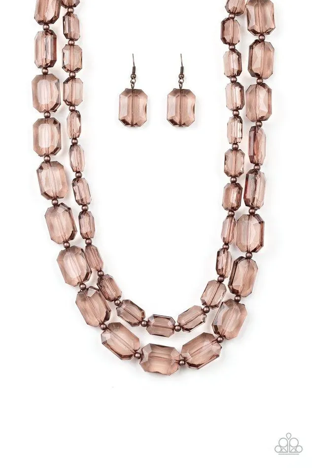 Paparazzi Necklace Ice Bank Copper Paparazzi Jewelry Necklaces