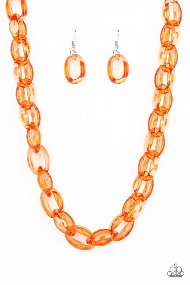 Paparazzi Necklace Ice Queen Orange Paparazzi Jewelry Necklaces