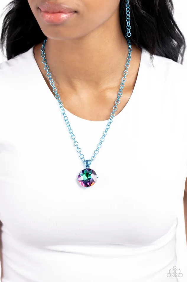 Paparazzi Necklace Las Vegas DIP Blue Paparazzi Jewelry Necklaces
