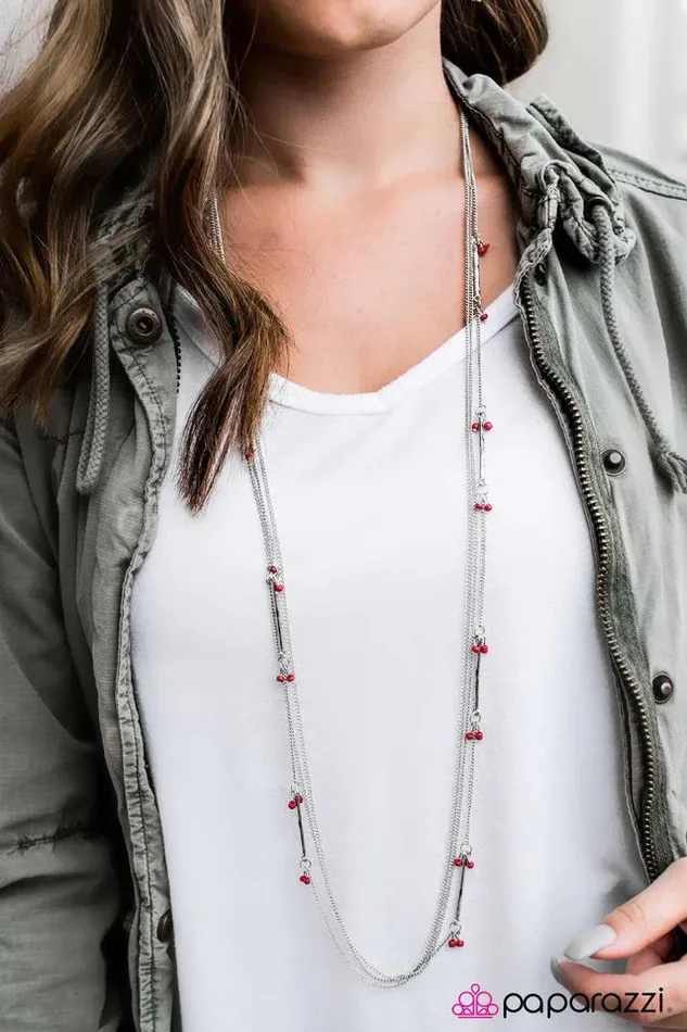 Paparazzi Necklace One Girl Revolution Red Paparazzi Jewelry Necklaces