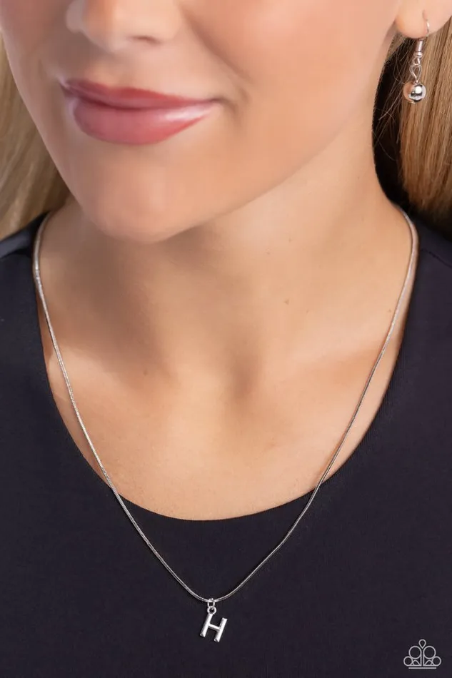 Paparazzi Necklace Seize the Initial Silver H Paparazzi Jewelry Necklaces