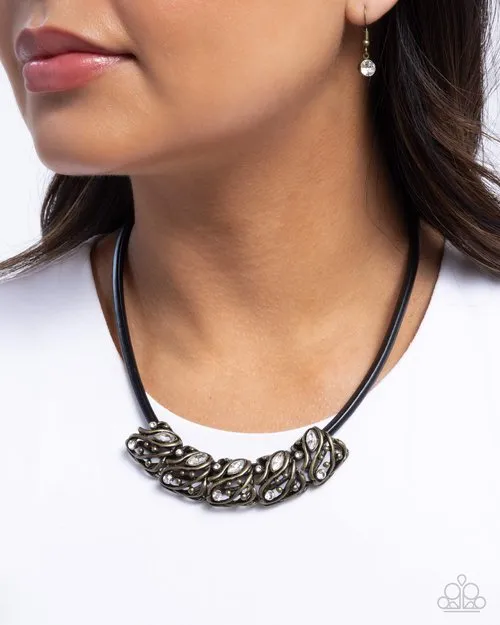 Paparazzi Necklace Sprig Shimmer Brass Paparazzi Jewelry Necklaces