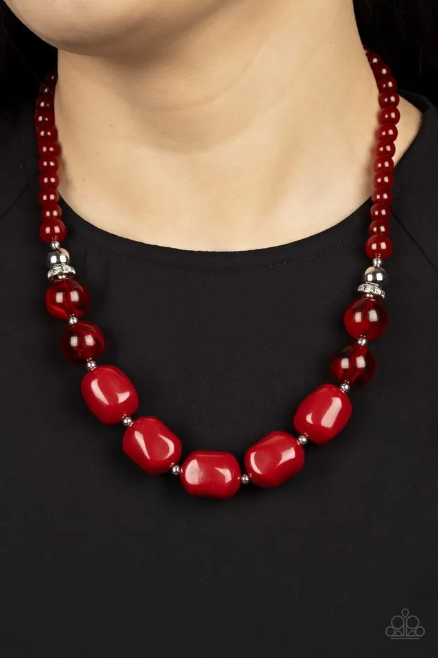 Paparazzi Necklace Ten Out of TENACIOUS Red Paparazzi Jewelry Necklaces