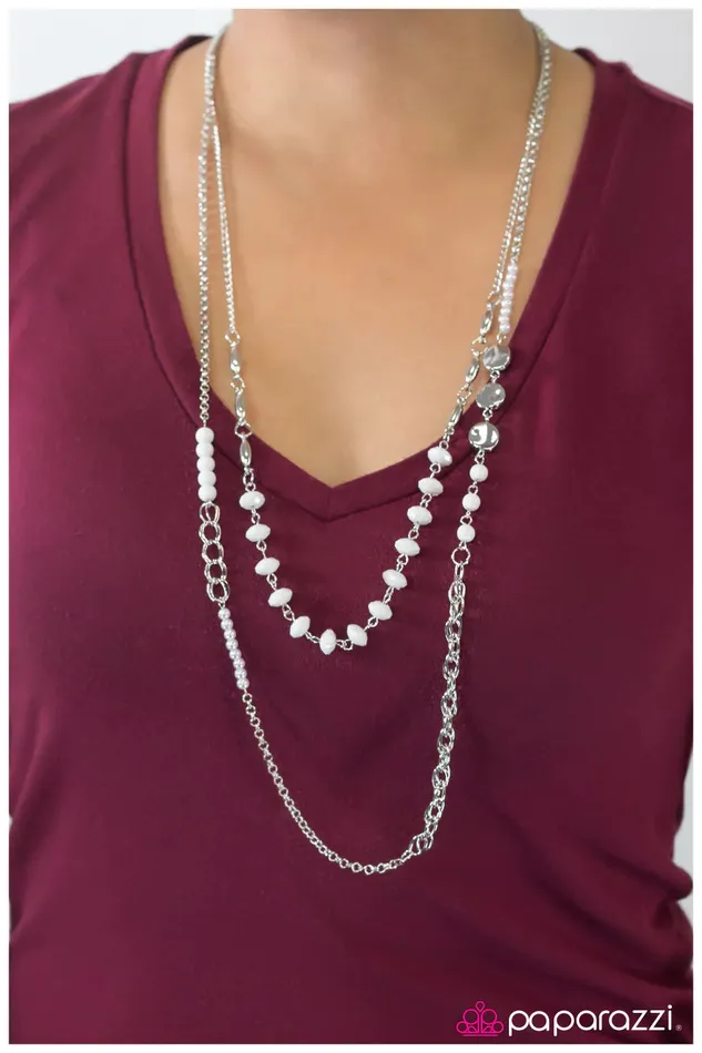 Paparazzi Necklace The Heat Is On White Paparazzi Jewelry Necklaces