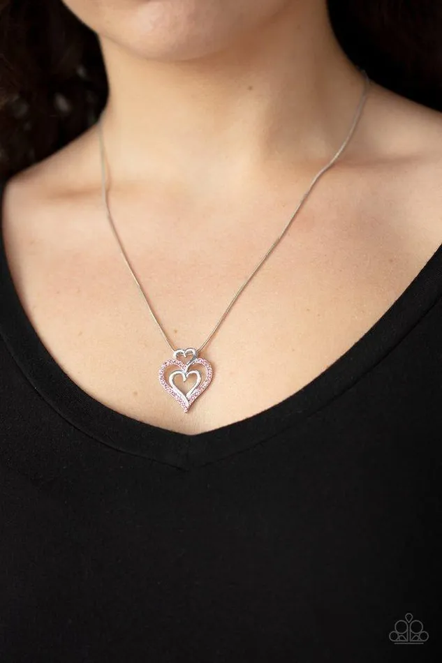 Paparazzi Necklace Triple the Beat Pink Paparazzi Jewelry Necklaces