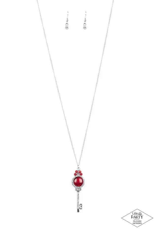 Paparazzi Necklace Unlock Every Door Red Paparazzi Jewelry Necklaces