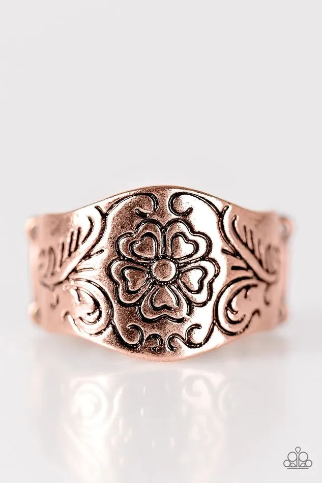 Paparazzi Ring Feeling Flowery Copper Paparazzi Jewelry Rings