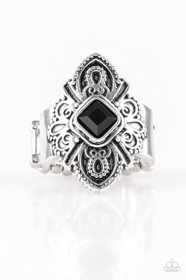 Paparazzi Ring Impressive TREK Record Black Paparazzi Jewelry Rings