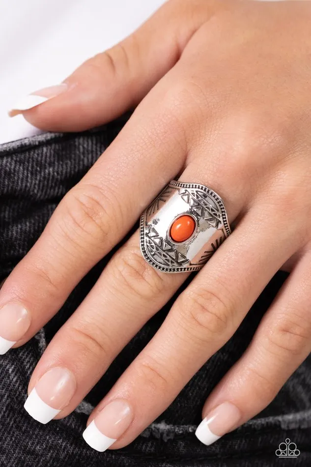 Paparazzi Ring Panoramic Pyramids Orange Paparazzi Jewelry Rings