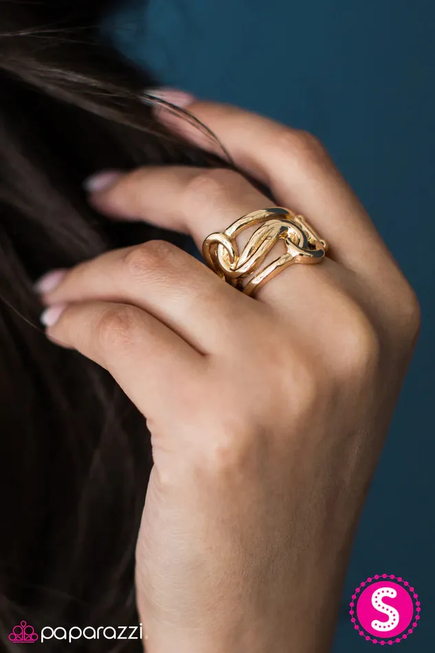 Paparazzi Ring Tantalizingly Tangled Gold Paparazzi Jewelry Rings