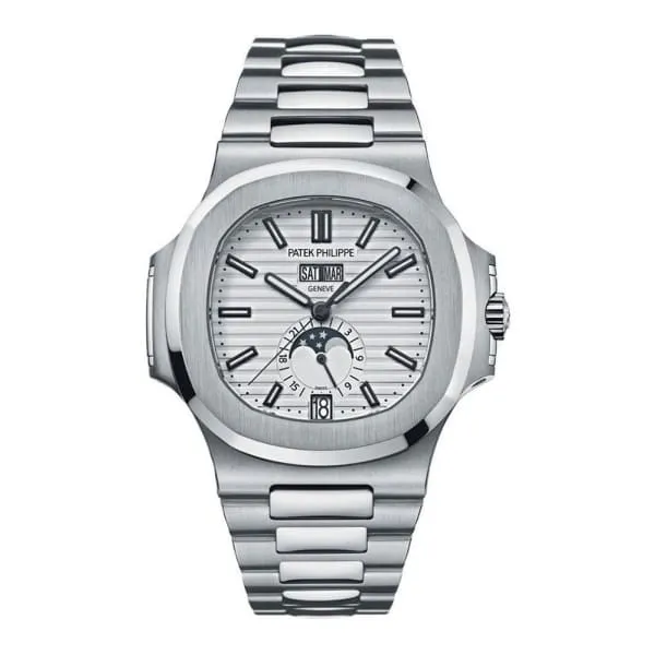 Patek Philippe Bracelets Patek Philippe Nautilus Annual Calendar 405mm Watch Ref 57261A010 Silver White MoonPhase Dial Stainless Steel Bracelet Patek Philippe Bracelets Patek Philippe Nautilus Annual Calendar 405mm Watch Ref 57261A010 Silver White MoonPhase Dial Stainless Steel Bracelet