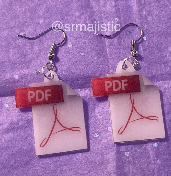 PDF Icon Symbol 2D detailed Handmade Earrings Sam Makes Things Earrings