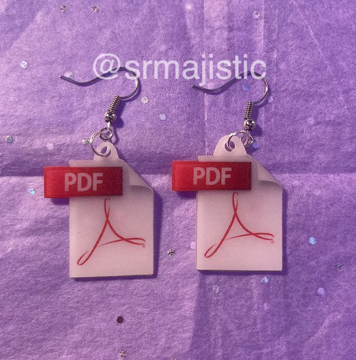 PDF Icon Symbol 2D detailed Handmade Earrings Sam Makes Things Earrings