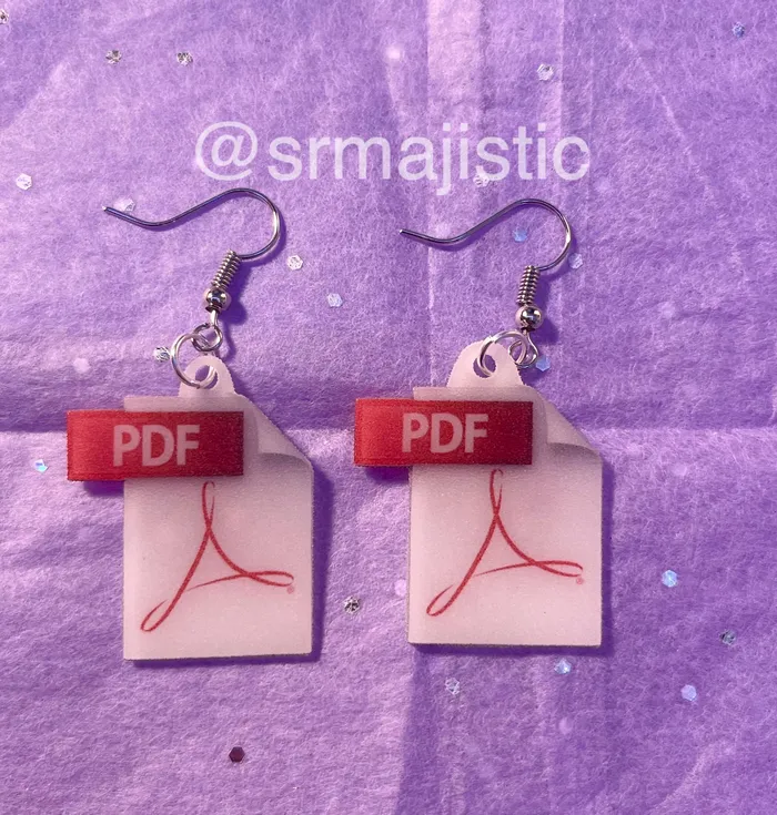 PDF Icon Symbol 2D detailed Handmade Earrings Sam Makes Things Earrings