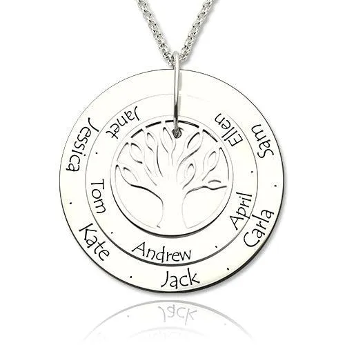 Personalized Family Tree Necklace with Two Discs Engraved Names 925 Sterling Silver Custom Mothers Jewelry Gift for Grandmothers Belbren Necklaces Personalized Family Tree Necklace with Two Discs Engraved Names 925 Sterling Silver Custom Mothers Jewelry Gift for Grandmothers Belbren Necklaces