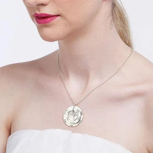 Personalized Family Tree Necklace with Two Discs Engraved Names 925 Sterling Silver Custom Mothers Jewelry Gift for Grandmothers Belbren Necklaces