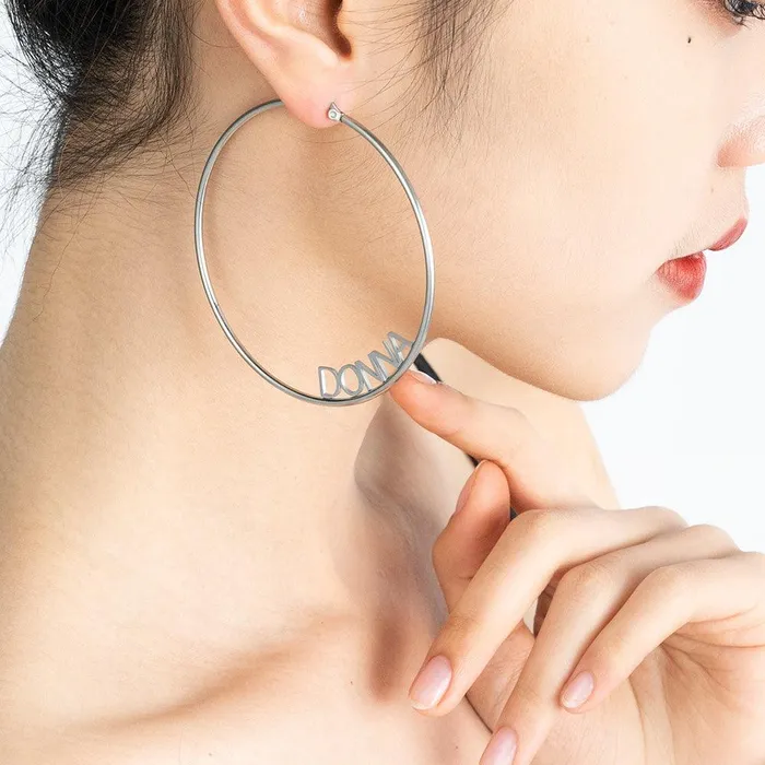 Personalized Name Hoop Earrings Belbren Earrings