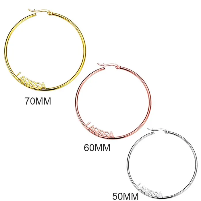 Personalized Name Hoop Earrings Belbren Earrings