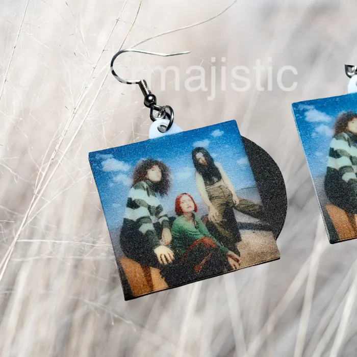 READY TO SHIP MUNA Saves the World Vinyl Album Handmade Earrings Sam Makes Things Earrings