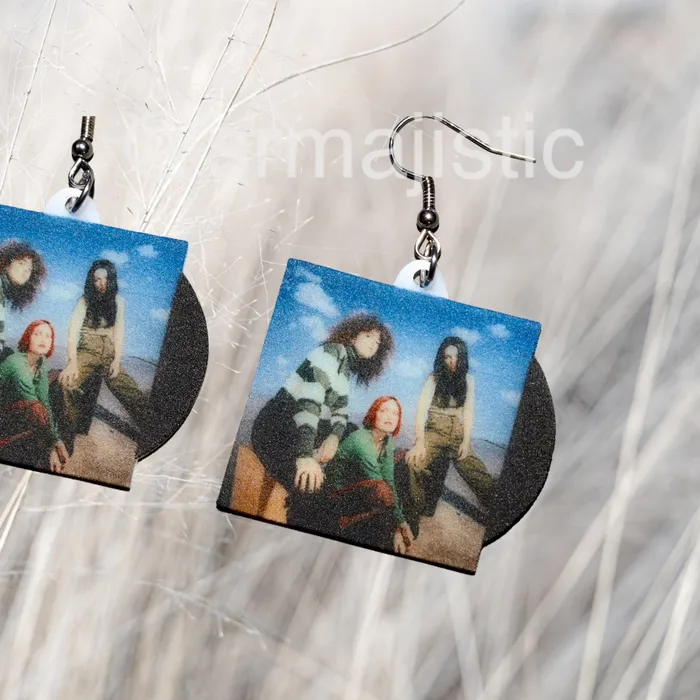 READY TO SHIP MUNA Saves the World Vinyl Album Handmade Earrings Sam Makes Things Earrings