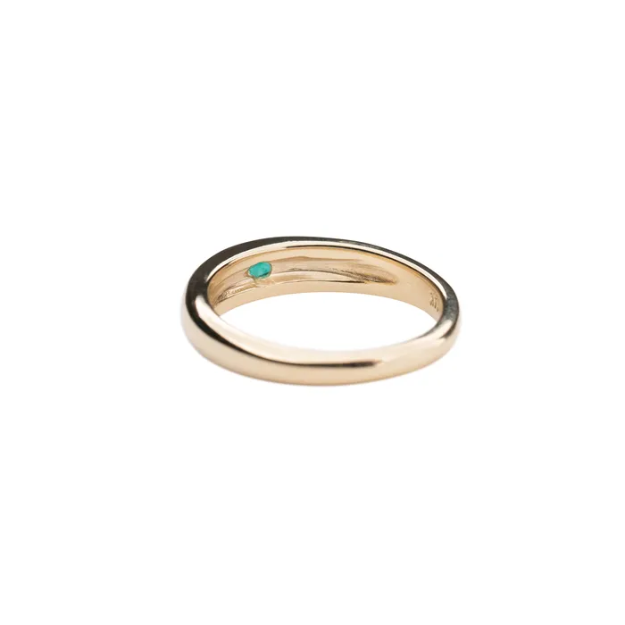 RG Rings 14k Gold Thin Emerald Dome Ring