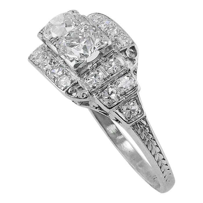 Rings CJ Charles Jewelers Art Deco Platinum Diamond Ring Rings CJ Charles Jewelers Art Deco Platinum Diamond Ring