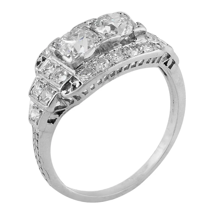 Rings CJ Charles Jewelers Art Deco Platinum Diamond Ring Rings CJ Charles Jewelers Art Deco Platinum Diamond Ring