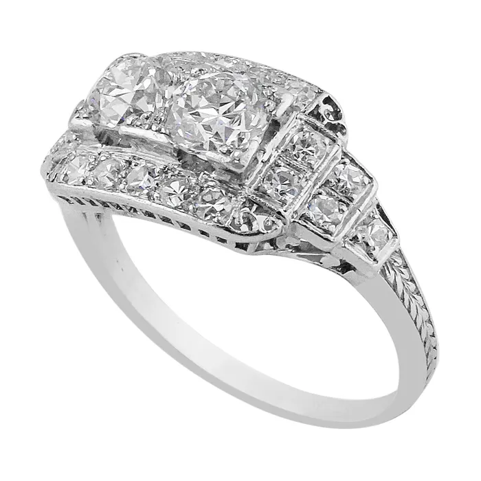Rings CJ Charles Jewelers Art Deco Platinum Diamond Ring Rings CJ Charles Jewelers Art Deco Platinum Diamond Ring