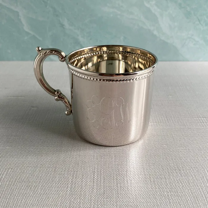 Rings Croghans Sterling Silver Beaded Edge Baby Cup