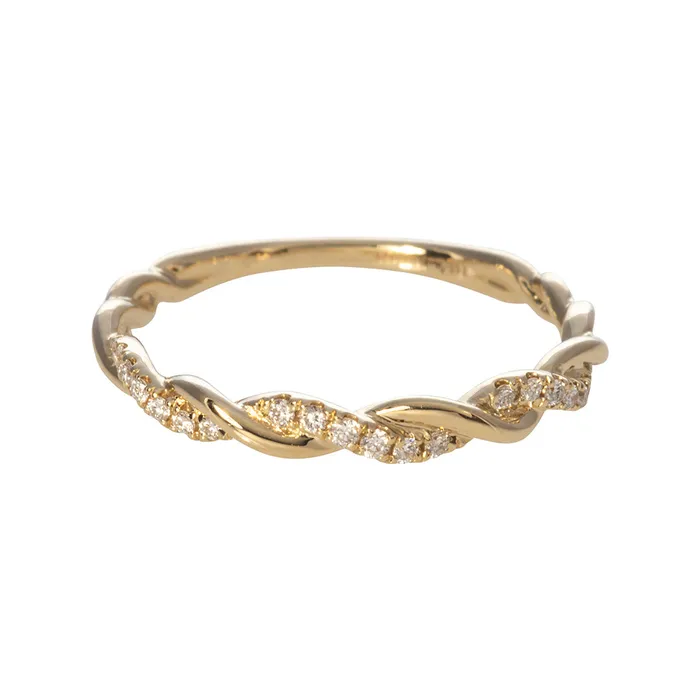 Rings Diamond Twist 14K Yellow Gold Stackable Band Croghans
