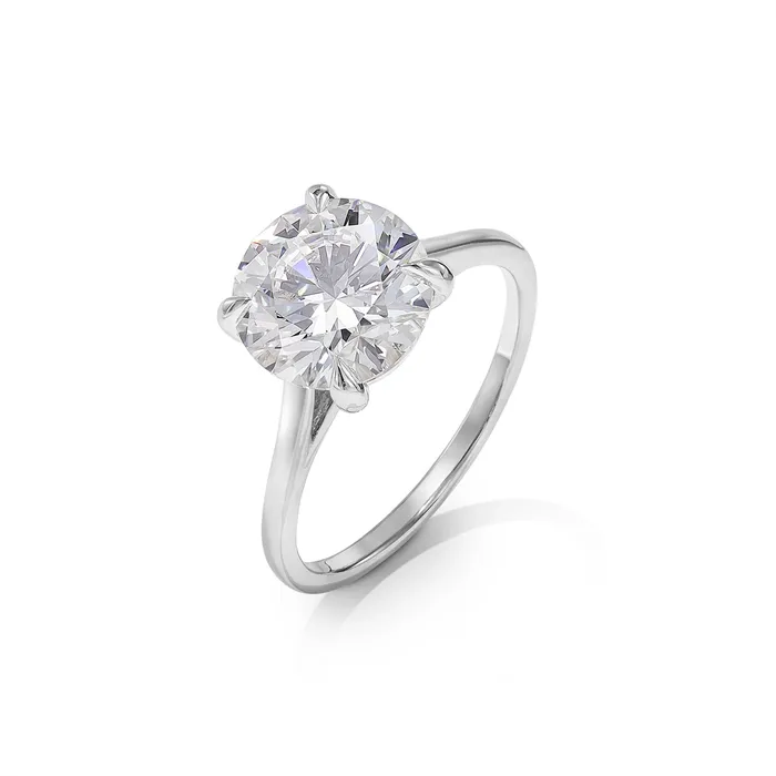 Rings Engagement Collections 14K White Gold 94mm Round Solitaire Ring