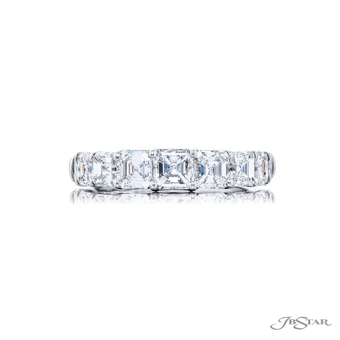 Rings JB Star JB Star Platinum Asscher Cut Diamond Band