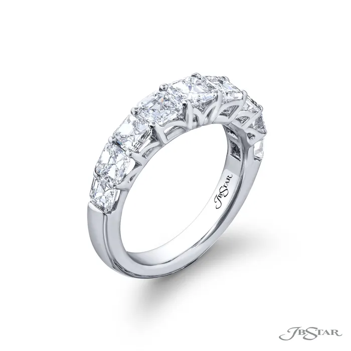 Rings JB Star JB Star Platinum Asscher Cut Diamond Band