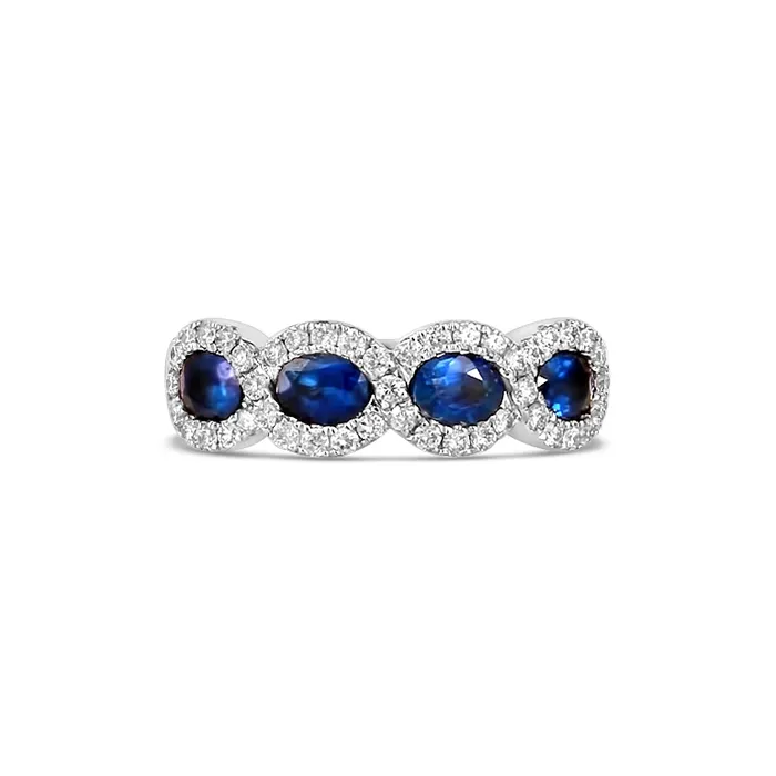 Rings Meierotto Jewelers 14K White Gold Sapphire and Diamond Ring