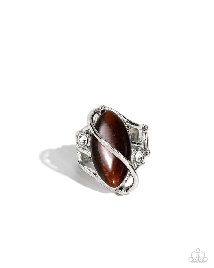 Rings Paparazzi Jewelry Paparazzi Ring Enlightened Elegance Brown Rings Paparazzi Jewelry Paparazzi Ring Enlightened Elegance Brown