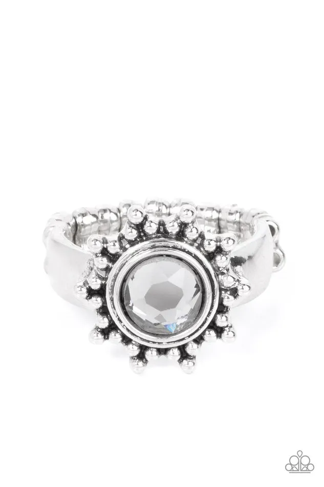 Rings Paparazzi Jewelry Paparazzi Ring Expect Sunshine and REIGN Silver Rings Paparazzi Jewelry Paparazzi Ring Expect Sunshine and REIGN Silver