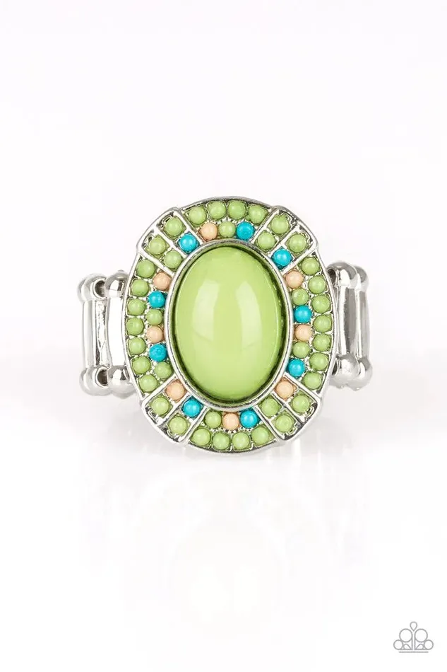 Rings Paparazzi Ring Colorfully Rustic Green Paparazzi Jewelry