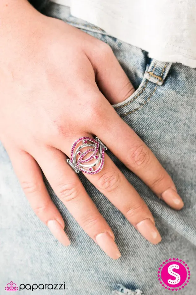 Rings Paparazzi Ring Cosmic Compass Pink Paparazzi Jewelry