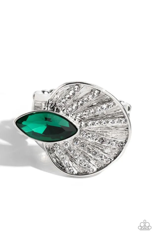 Rings Paparazzi Ring Fan Dance Dazzle Green Paparazzi Jewelry Rings Paparazzi Ring Fan Dance Dazzle Green Paparazzi Jewelry