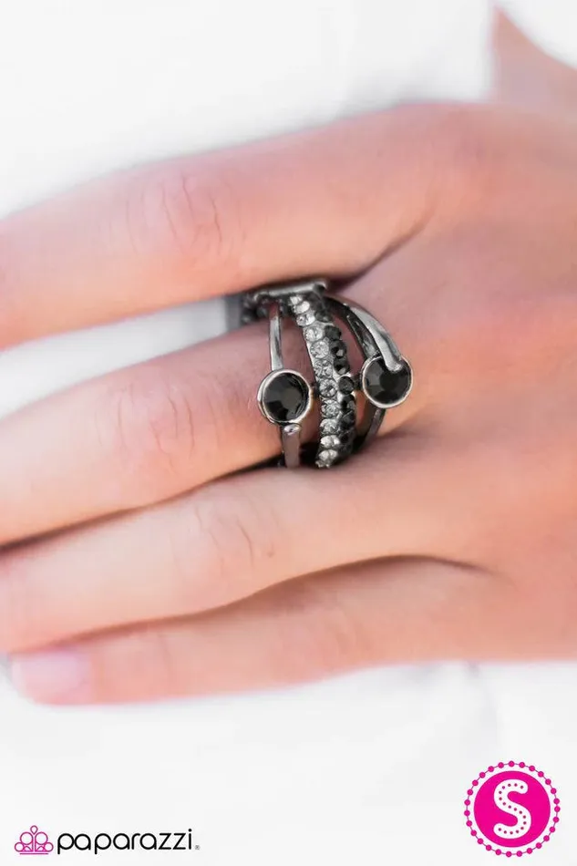 Rings Paparazzi Ring Hold On To Your Seat Black Paparazzi Jewelry