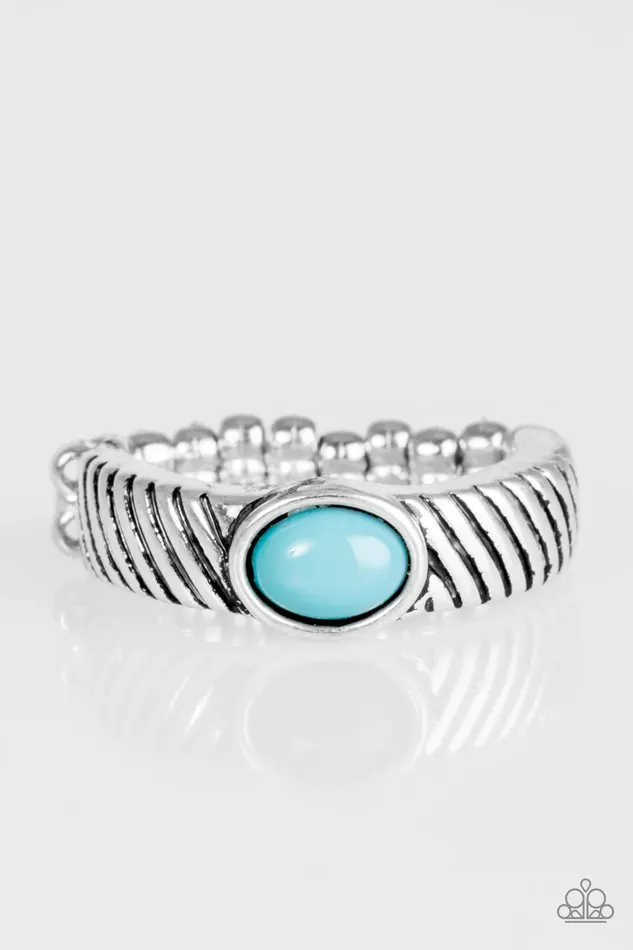 Rings Paparazzi Ring Zebra Zen Blue Paparazzi Jewelry
