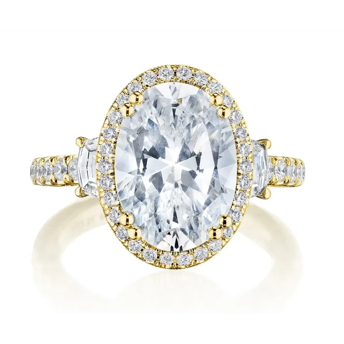 Rings Tacori 18K Yellow Gold Dantela Oval Bloom with Cadillac Side Semi Mount Diamond Ring Tacori Rings Tacori 18K Yellow Gold Dantela Oval Bloom with Cadillac Side Semi Mount Diamond Ring Tacori