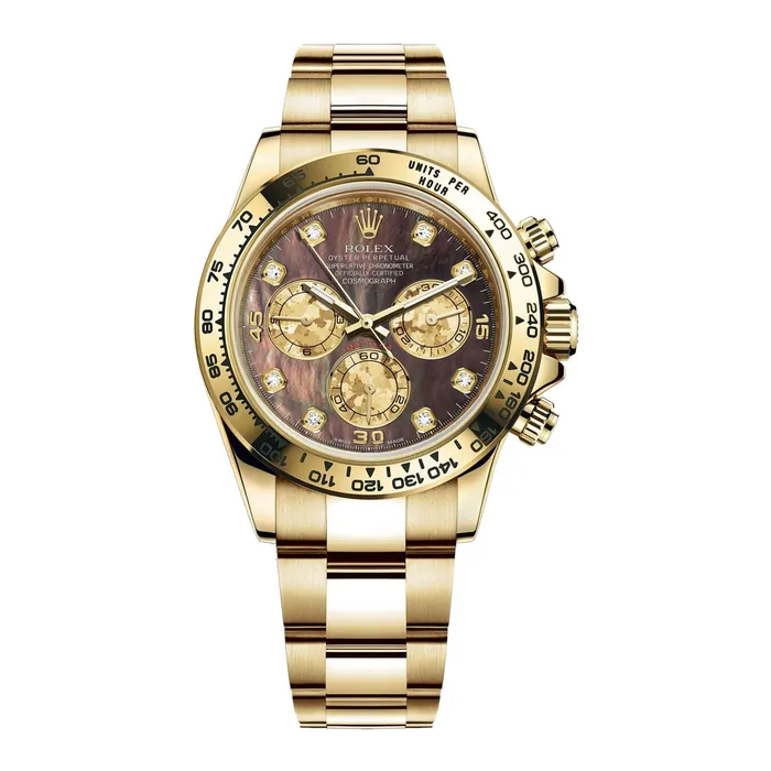 Rolex Bracelets Rolex Cosmograph Daytona 40mm Ref 1165080011 Black mother of Pearl Diamond Dial 18K Yellow Gold Oyster Bracelet Mens Watch Rolex Bracelets Rolex Cosmograph Daytona 40mm Ref 1165080011 Black mother of Pearl Diamond Dial 18K Yellow Gold Oyster Bracelet Mens Watch