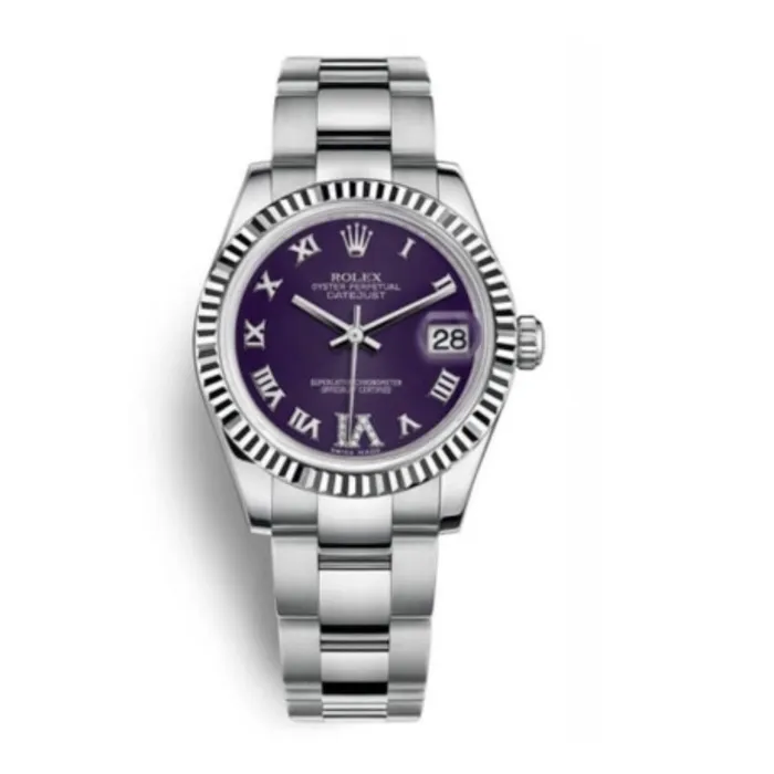 Rolex Bracelets Rolex Datejust 31mm Ref 1782740087 Purple Roman Diamond Dial Stainless Steel Oyster Bracelet Womens Watch Rolex Bracelets Rolex Datejust 31mm Ref 1782740087 Purple Roman Diamond Dial Stainless Steel Oyster Bracelet Womens Watch