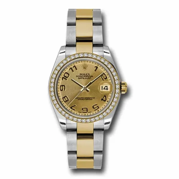 Rolex Bracelets Rolex Datejust 31mm Ref 178383 chcao Champagne Stick Dial Diamond Bezel Two Tone Stainless Steel 18K Yellow Gold Oyster Bracelet Womens Watch Rolex Bracelets Rolex Datejust 31mm Ref 178383 chcao Champagne Stick Dial Diamond Bezel Two Tone Stainless Steel 18K Yellow Gold Oyster Bracelet Womens Watch