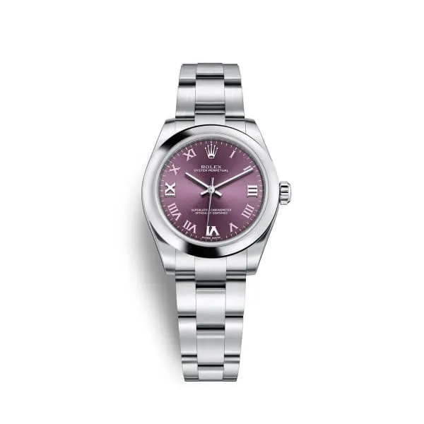 Rolex Bracelets Rolex Oyster Perpetual 31mm Ref 1772000017 Red Grape Roman Dial Stainless Steel Oyster Bracelet Watch Rolex Bracelets Rolex Oyster Perpetual 31mm Ref 1772000017 Red Grape Roman Dial Stainless Steel Oyster Bracelet Watch