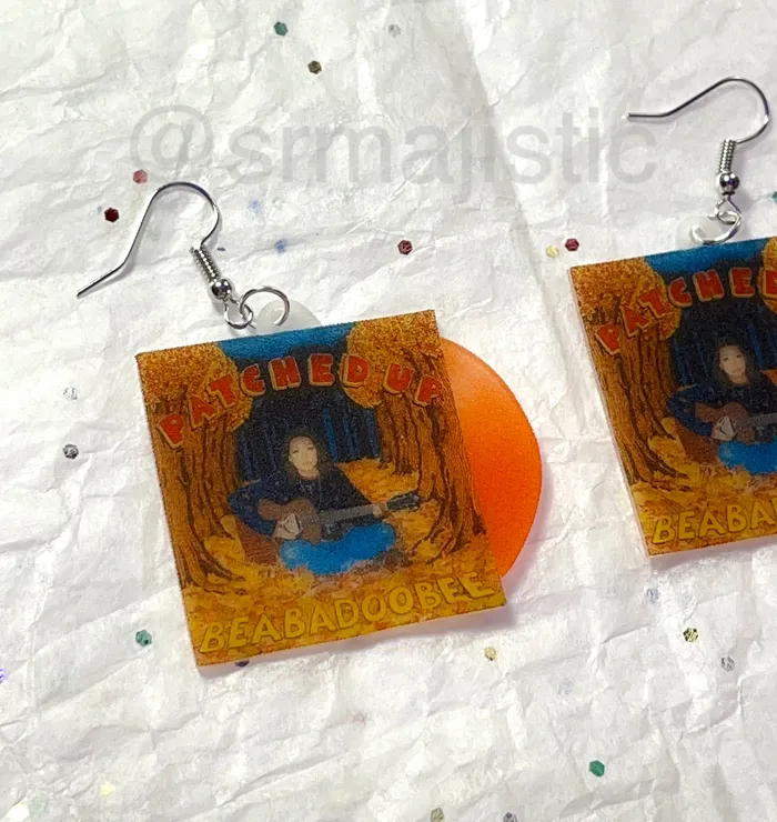 Sam Makes Things Earrings Beabadoobee Patched Up Vinyl Album Handmade Earrings Sam Makes Things Earrings Beabadoobee Patched Up Vinyl Album Handmade Earrings