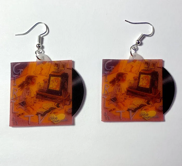 Sam Makes Things Earrings Chloe Moriondo Collection of Vinyl Albums Handmade Earrings